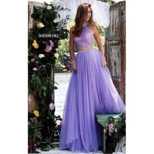Sherri Hill Purple Two Piece Gown size 4